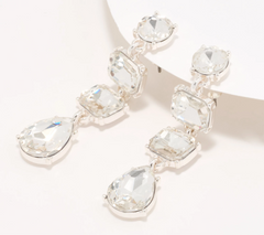 Joan Rivers Mixed Shape Crystal Clear Drop Earring