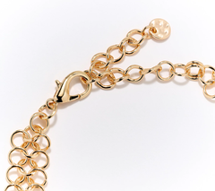 Susan Graver Metal Mesh Statement Gold Tone Necklace
