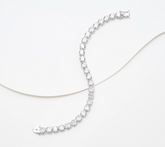 Diamonique Classics Blossom Cut Sterling Silver Tennis Bracelet