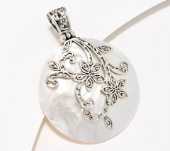 Artisan Crafted by Robert Manse Sterling & White MOP Floral Pendant