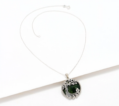 Connemara Marble Irish Fairy Tree Pendant with 18" Chain