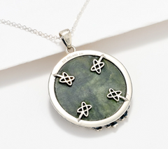 Connemara Marble Irish Fairy Tree Pendant with 18" Chain