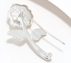 Connemara Marble Sterling Silver Rose Sweater Pin