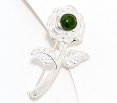 Connemara Marble Sterling Silver Rose Sweater Pin