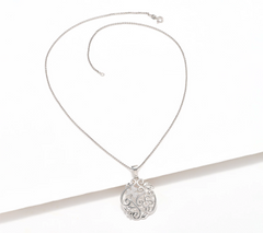 Solvar Sterling Silver Pave Shamrock Pendant with 20" Chain