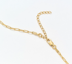 Silver Style White Topaz Gemini Paperclip 20" 14K Necklace