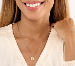 Silver Style White Topaz Gemini Paperclip 20" 14K Necklace