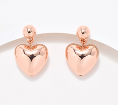 Joan Rivers Rosegold Tone Polished Heart Drop Earring