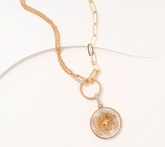 Joan Rivers Gold Tone Gardenia Pendant