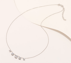 Diamonique Italia Sterling Silver 5-Stone Necklace