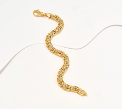 David Markstein Gold Clad Sterling Silver CZ Accented Bracelet Avg