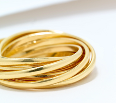 UltraFine 950 Silver 9-Row Rolling Ring Size 5