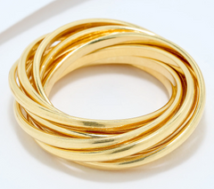 UltraFine 950 Silver 9-Row Rolling Ring Size 5