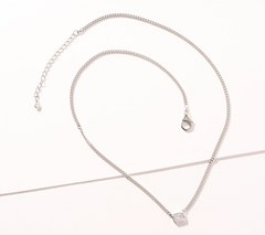 Diamonique Sterling Silver Classics Emerald Cut Necklace