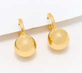 UltraFine 950 Silver Gold Tone Bead Drop Hoop Earrings