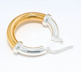 UltraFine 950 Silver Round Two-Tone Hoop Earrings