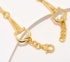 David Markstein Gold Tone Sterling Silver Lira Coin Equestrian Bracelet Avg