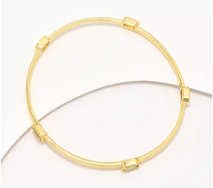 David Markstein Bronze Emerald Cut Citrine 18K Gold Plated Bangle Small