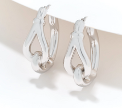 David Markstein Silver Polish Over Resin Equestrian 1-1/8" Hoops