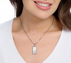 David Markstein Bronze Silver Tone Ingot Pendant with 17 + 3" Chain