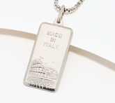 David Markstein Bronze Silver Tone Ingot Rome Pendant with 17 + 3" Chain