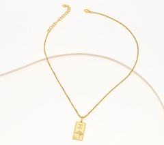 David Markstein Bronze 18K Plated Ingot Venice Pendant with 17 + 3" Chain