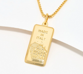 David Markstein Bronze 18K Plated Ingot Milan Pendant with 17 + 3" Chain