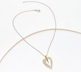 Or Paz Sterling Silver Two-Tone Elongated Heart Necklace, 7.5g