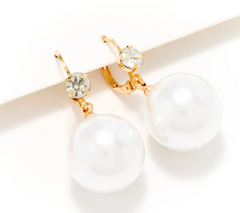 Joan Rivers Parisian Cream Pearl Drop Leverback Earring