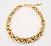 Susan Graver Gold Tone Bold Graduated Hoop Chain Necklace