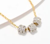 David Markstein Two Tone Sterling Silver White Topaz Three Wishes 18" Necklace