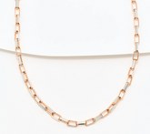 David Markstein Two Tone Rose Gold/Silver SS Premiere Luxe Paperclip 18" Necklace