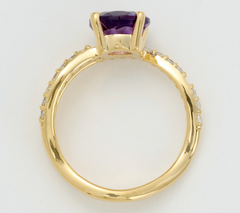 Christian James 14K Gold Clad Amethyst Gemstone Ripple Band Ring Size 7