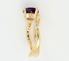 Christian James 14K Gold Clad Amethyst Gemstone Ripple Band Ring Size 7