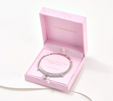 Diamonique Sterling Silver "MOM" Motif Charm Bracelet Large