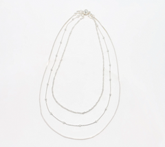 UltraFine 950 Silver Silver Tone Set of 3 Necklaces with Magnet Clasp