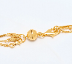 UltraFine 950 Silver Gold Tone Set of 3 Necklaces with Magnet Clasp