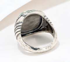 Or Paz Sterling Silver Cushion Cut Roman Glass Ring Size 11