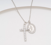 Diamonique Italia Sterling Silver Cross Necklace