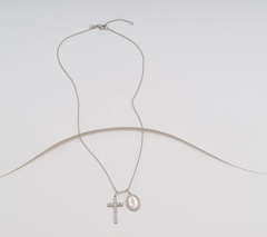 Diamonique Italia Sterling Silver Cross Necklace