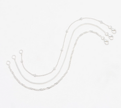 UltraFine 950 Silver Set of 3 Bracelets Large