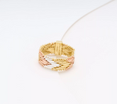 UltraFine 950 Silver Tri Tone Riccio Ring Size 9