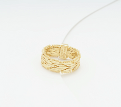 UltraFine 950 Silver Gold Tone Riccio Ring Size 7