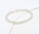 UltraFine 950 Silver Byzantine Chain Magnetic Clasp Bracelet Avg