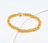 UltraFine 950 Silver Gold Tone Byzantine Chain Magnetic Clasp Bracelet Small