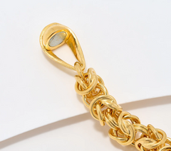 UltraFine 950 Silver Gold Tone Byzantine Chain Magnetic Clasp Bracelet Small