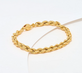 UltraFine 950 Silver Gold Tone Rope Chain Magnetic Clasp Braclet Average