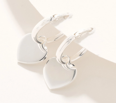 UltraFine 950 Silver Heart Motif Earrings