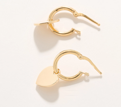 UltraFine 950 Silver Gold Tone Heart Motif Earrings