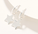 UltraFine 950 Silver Star Motif Earrings